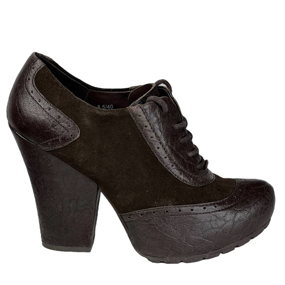 Kork-Ease Shoes - Kork Ease Brown Retha Lace Up Oxford Leather Heel Academia Steampunk Bootie 8.5